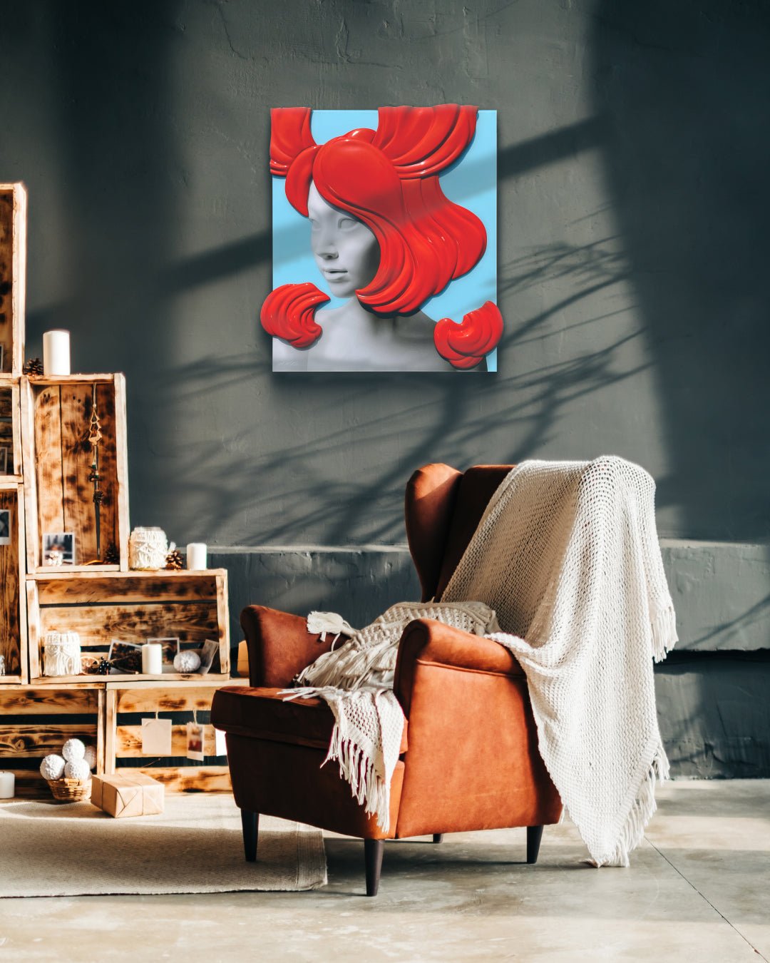 Camouflaged selves cutting hair - DOKHBI ARTWORKS Kim Min Kyoung Mixed Media