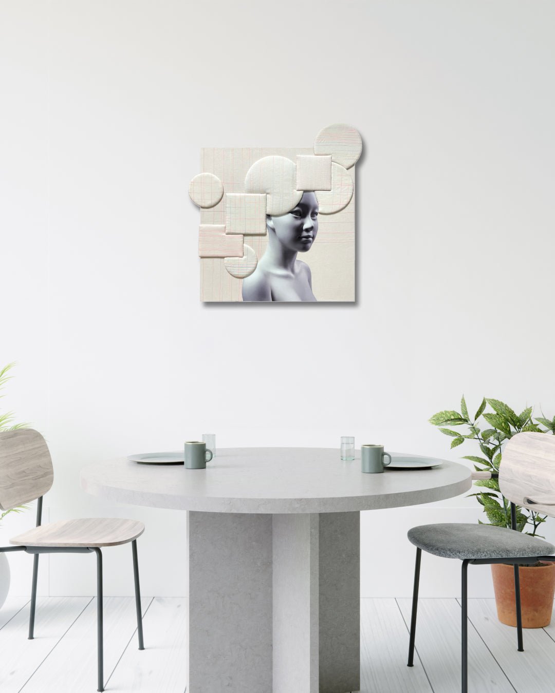 korean art, Camouflaged selves Unveild layers - DOKHBI ARTWORKS Kim Min Kyoung Mixed Media