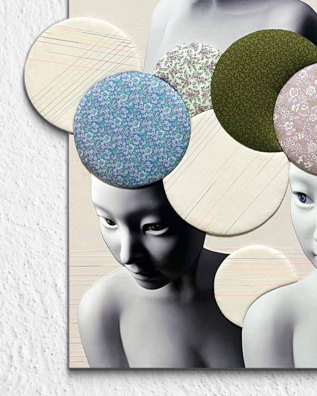 korean art, Camouflaged selves Unveild layers - DOKHBI ARTWORKS Kim Min Kyoung Mixed Media