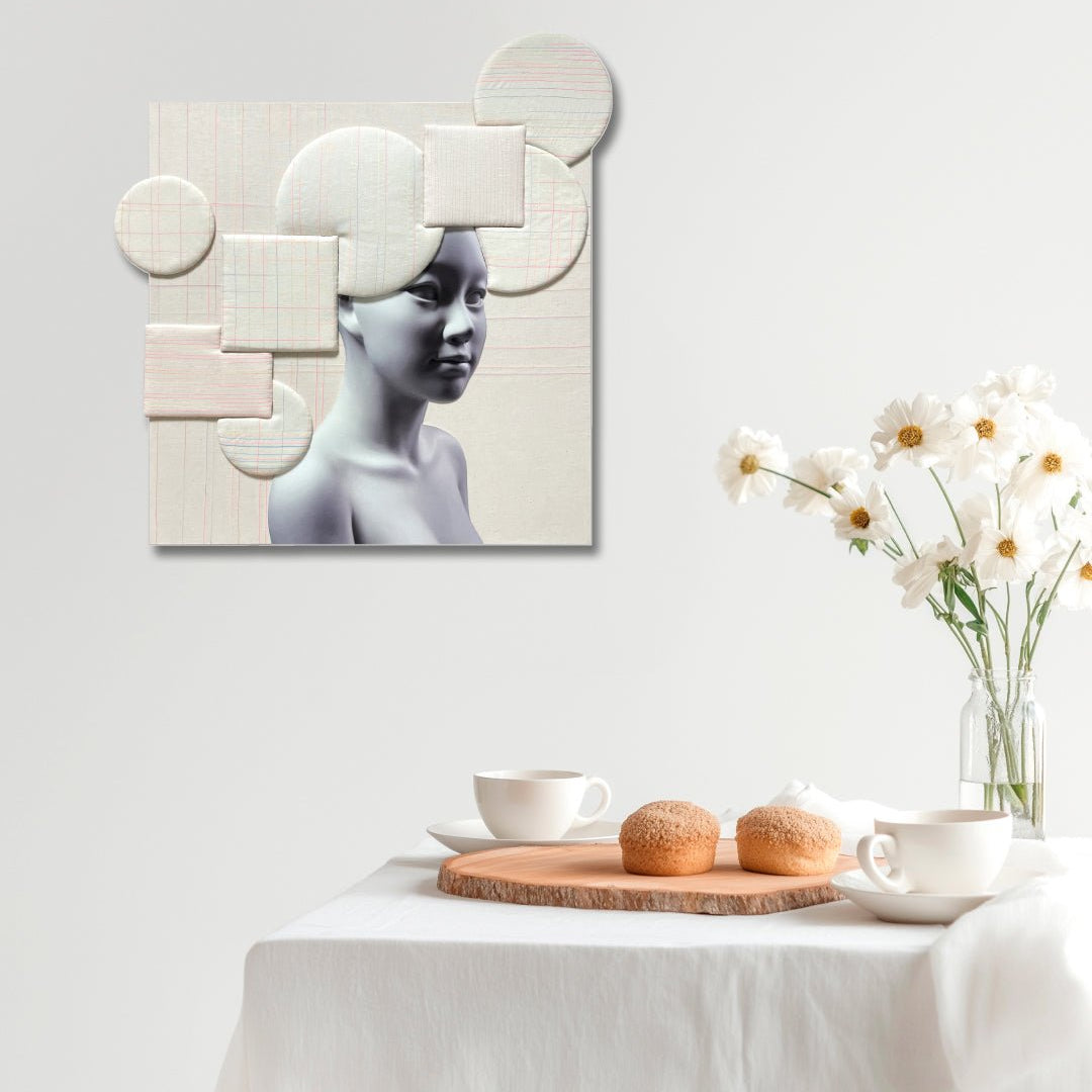 korean art, Camouflaged selves Unveild layers - DOKHBI ARTWORKS Kim Min Kyoung Mixed Media