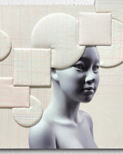 korean art, Camouflaged selves Unveild layers - DOKHBI ARTWORKS Kim Min Kyoung Mixed Media