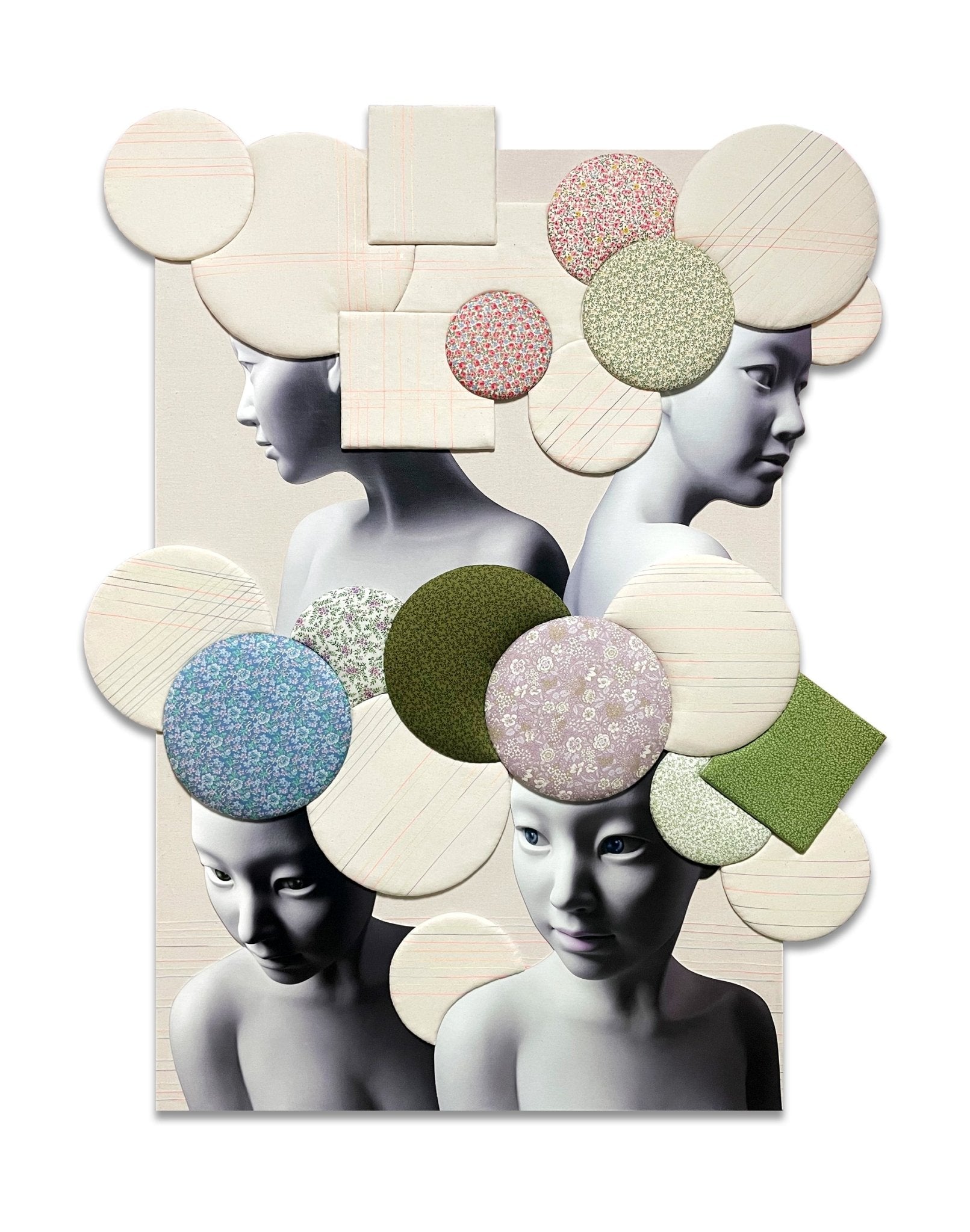 korean art, Camouflaged selves Unveild layers - DOKHBI ARTWORKS Kim Min Kyoung Mixed Media