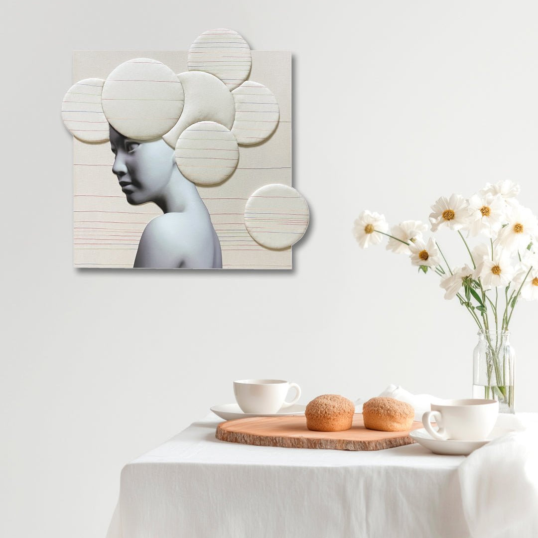 korean art, Camouflaged selves Unveild layers - DOKHBI ARTWORKS Kim Min Kyoung Mixed Media