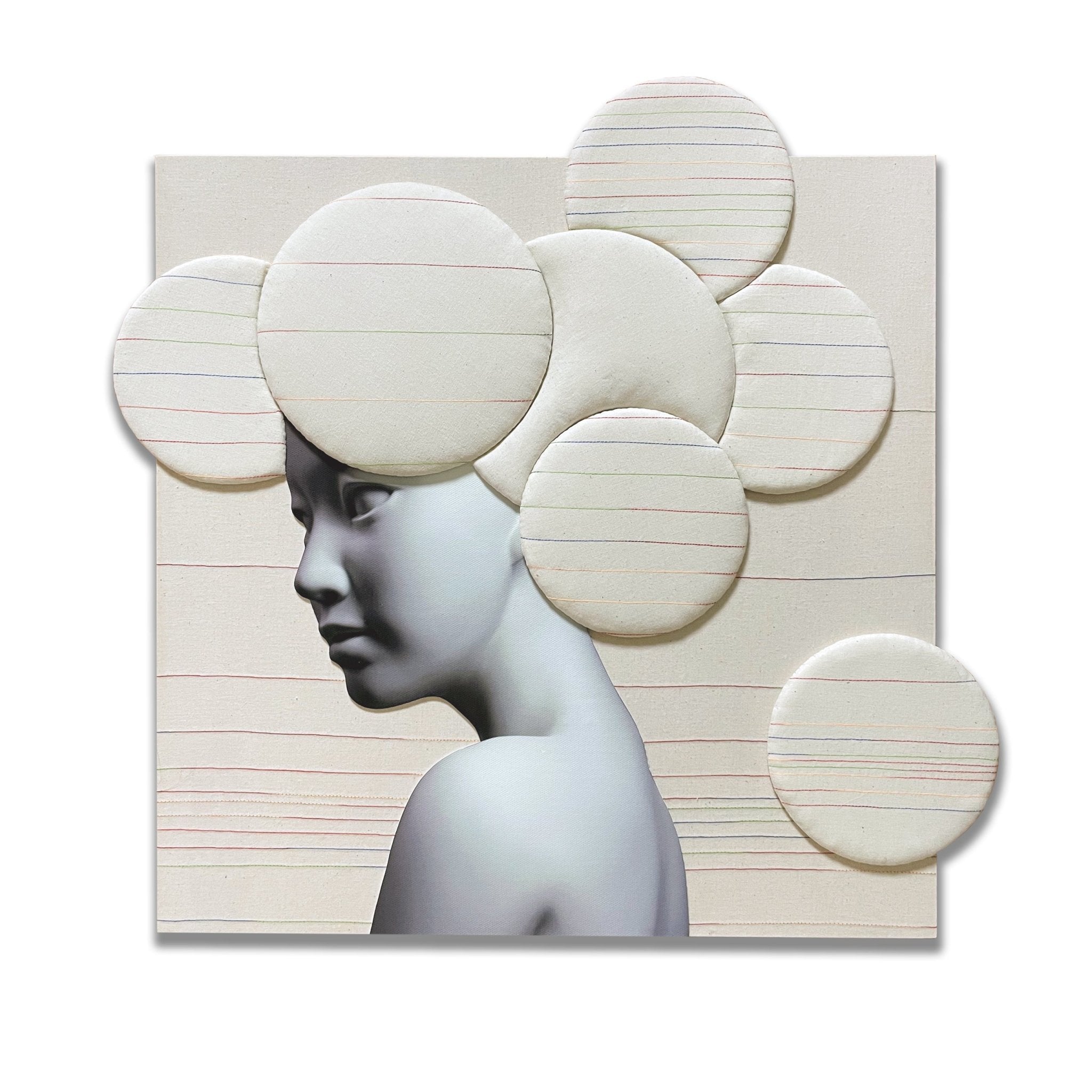 korean art, Camouflaged selves Unveild layers - DOKHBI ARTWORKS Kim Min Kyoung Mixed Media