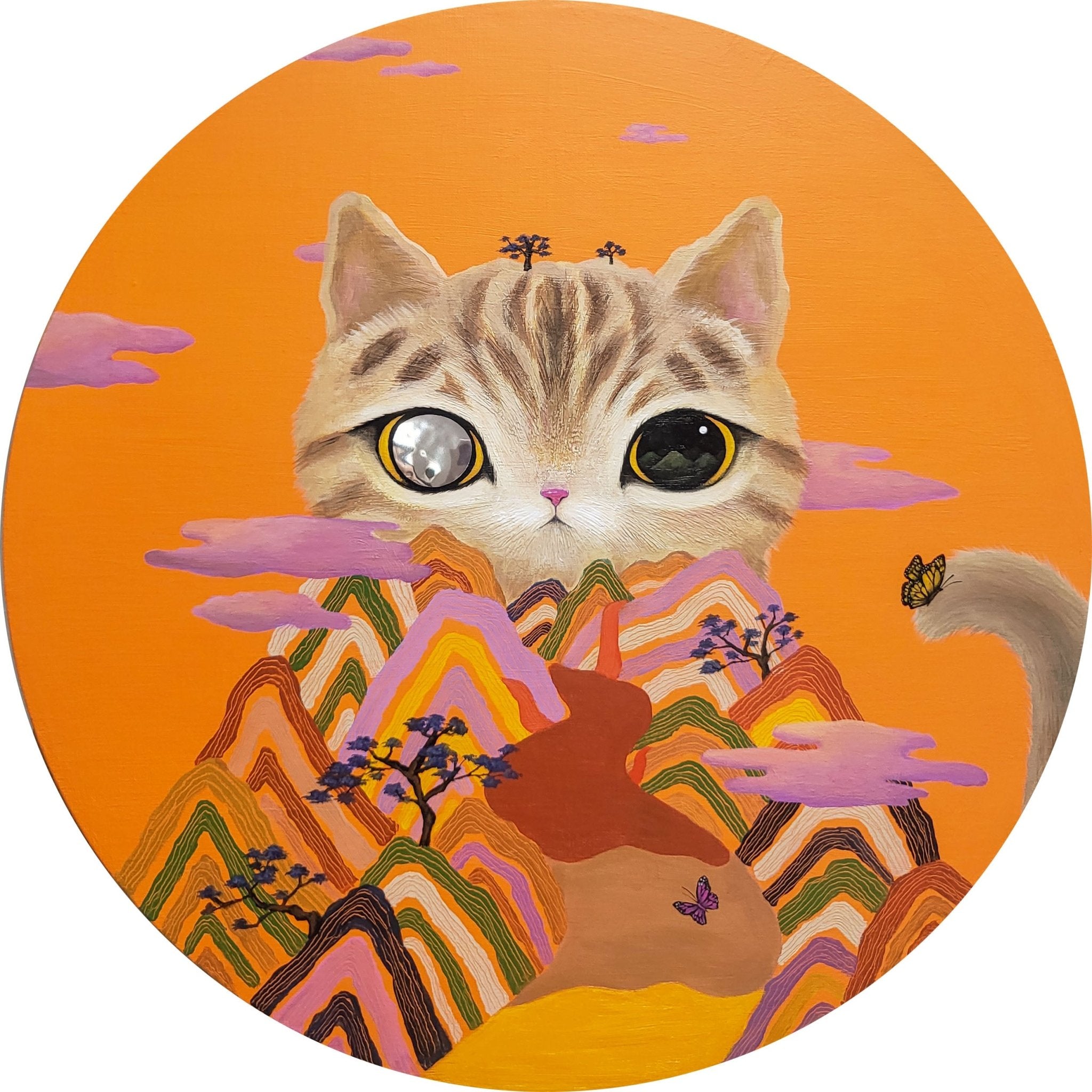 korean art, Cat Mountain 5 - DOKHBI ARTWORKS ASEUM Painting