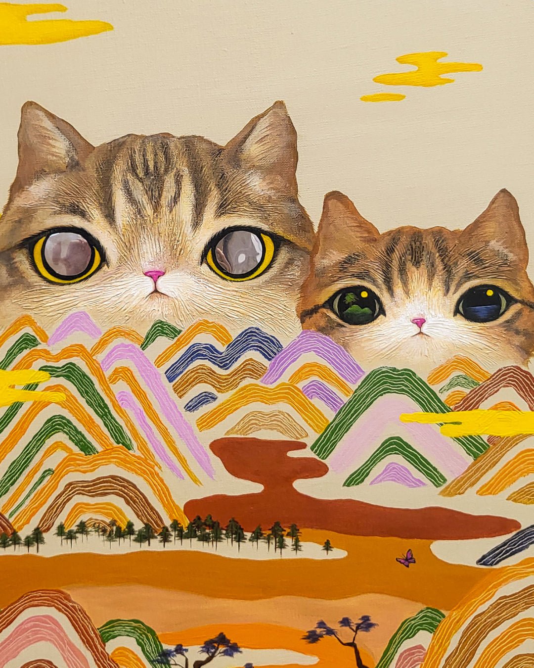 korean art, Cat Mountain 6 - DOKHBI ARTWORKS ASEUM Painting