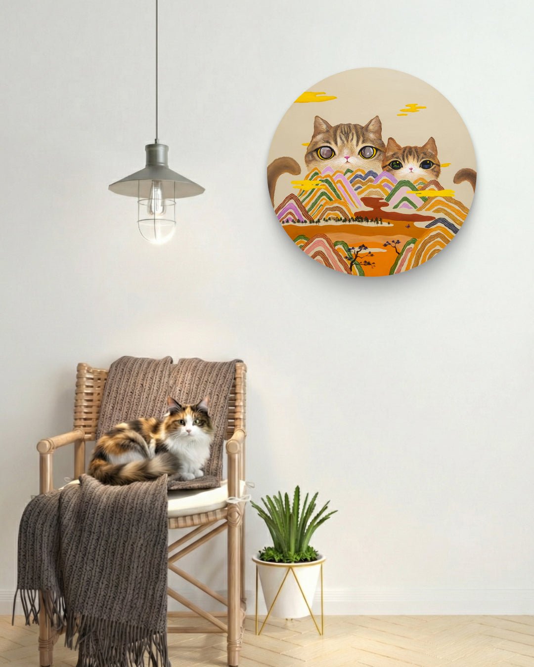 korean art, Cat Mountain 6 - DOKHBI ARTWORKS ASEUM Painting