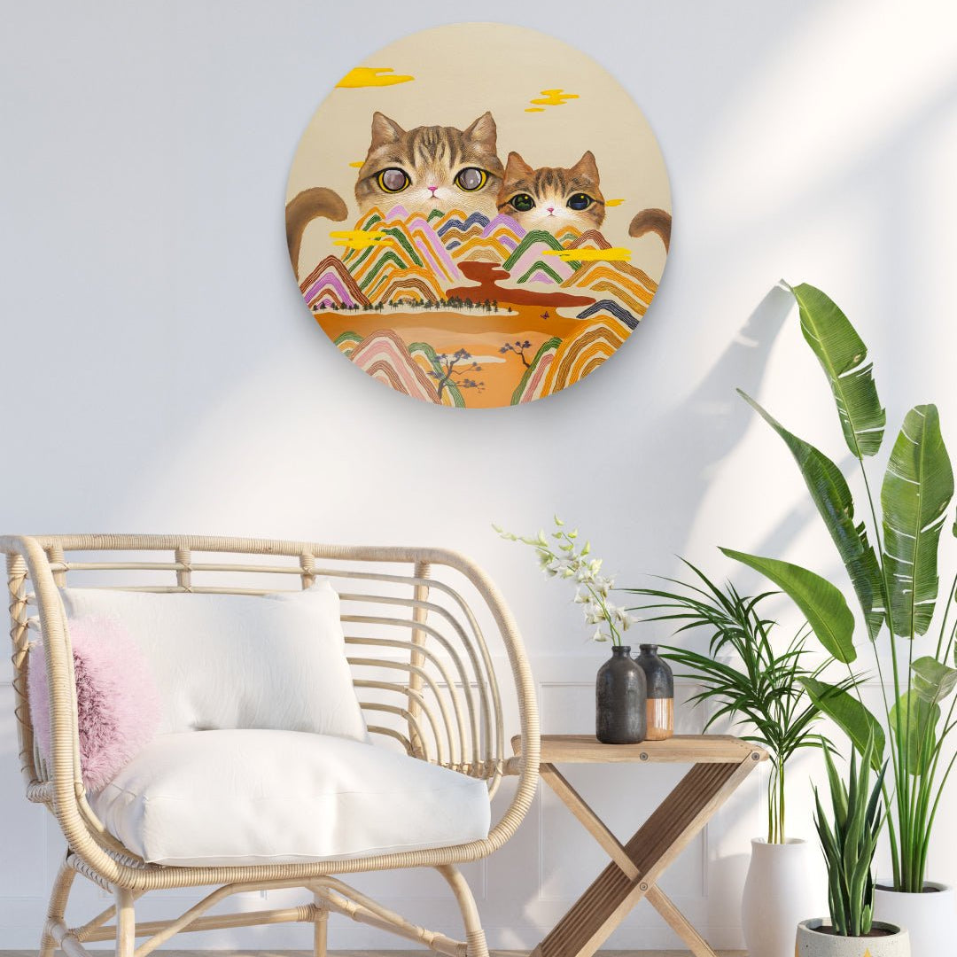 korean art, Cat Mountain 6 - DOKHBI ARTWORKS ASEUM Painting