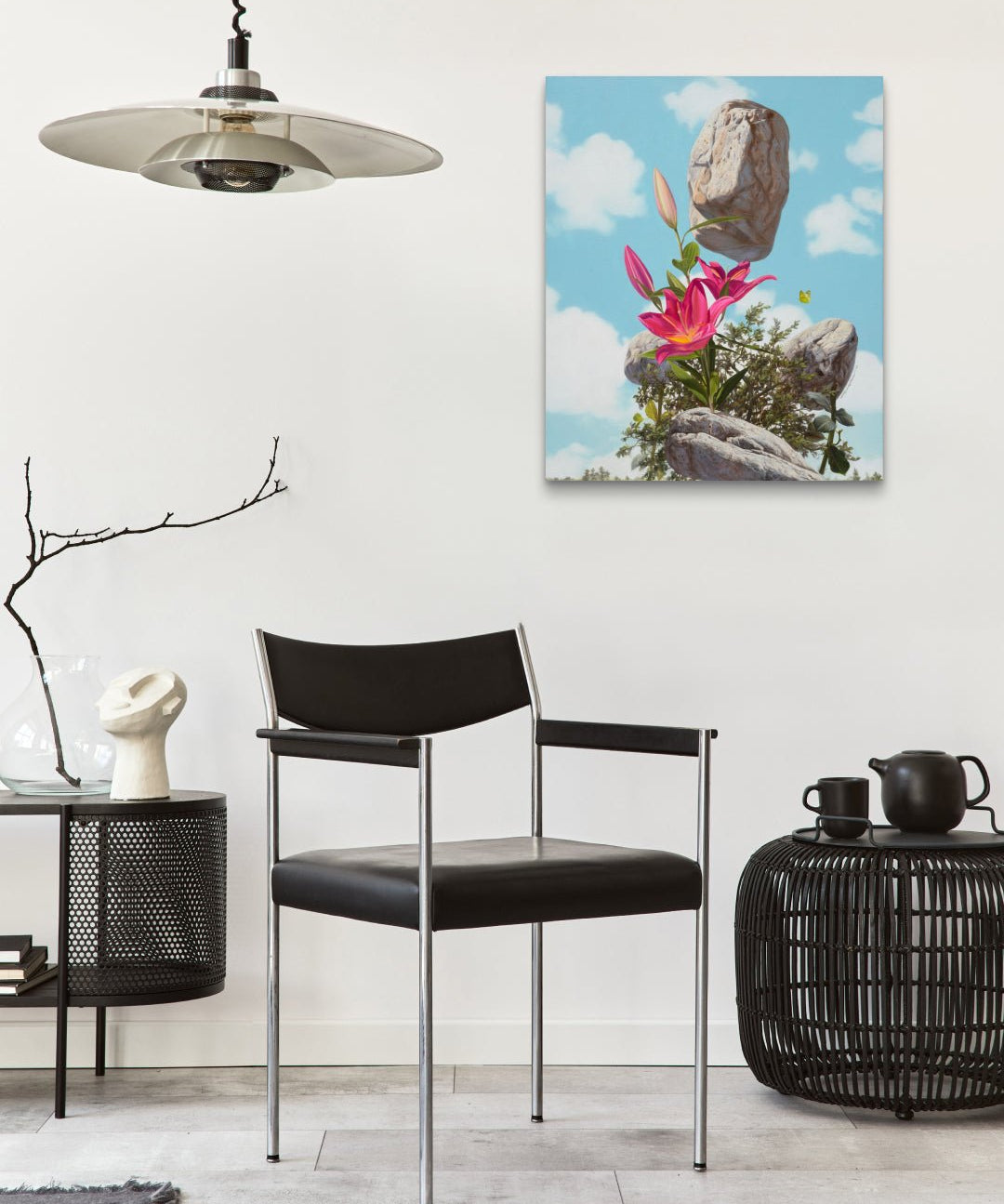 Confession by Park Jung Yong displayed in modern living room, original Korean painting 2024