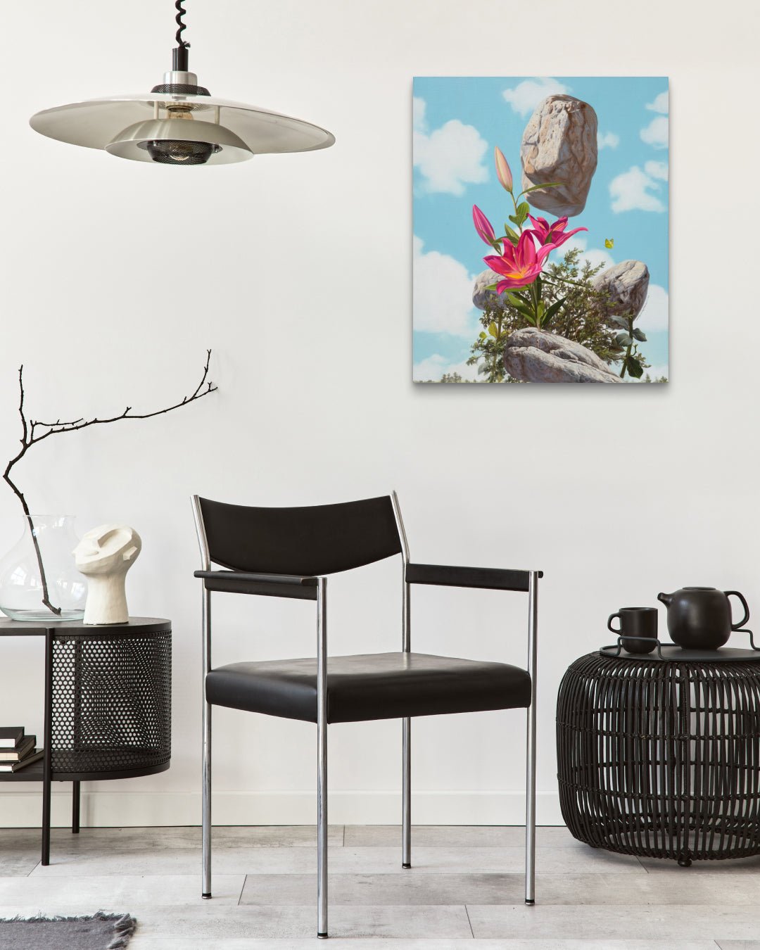 Confession by Park Jung Yong displayed in modern living room, original Korean painting 2024