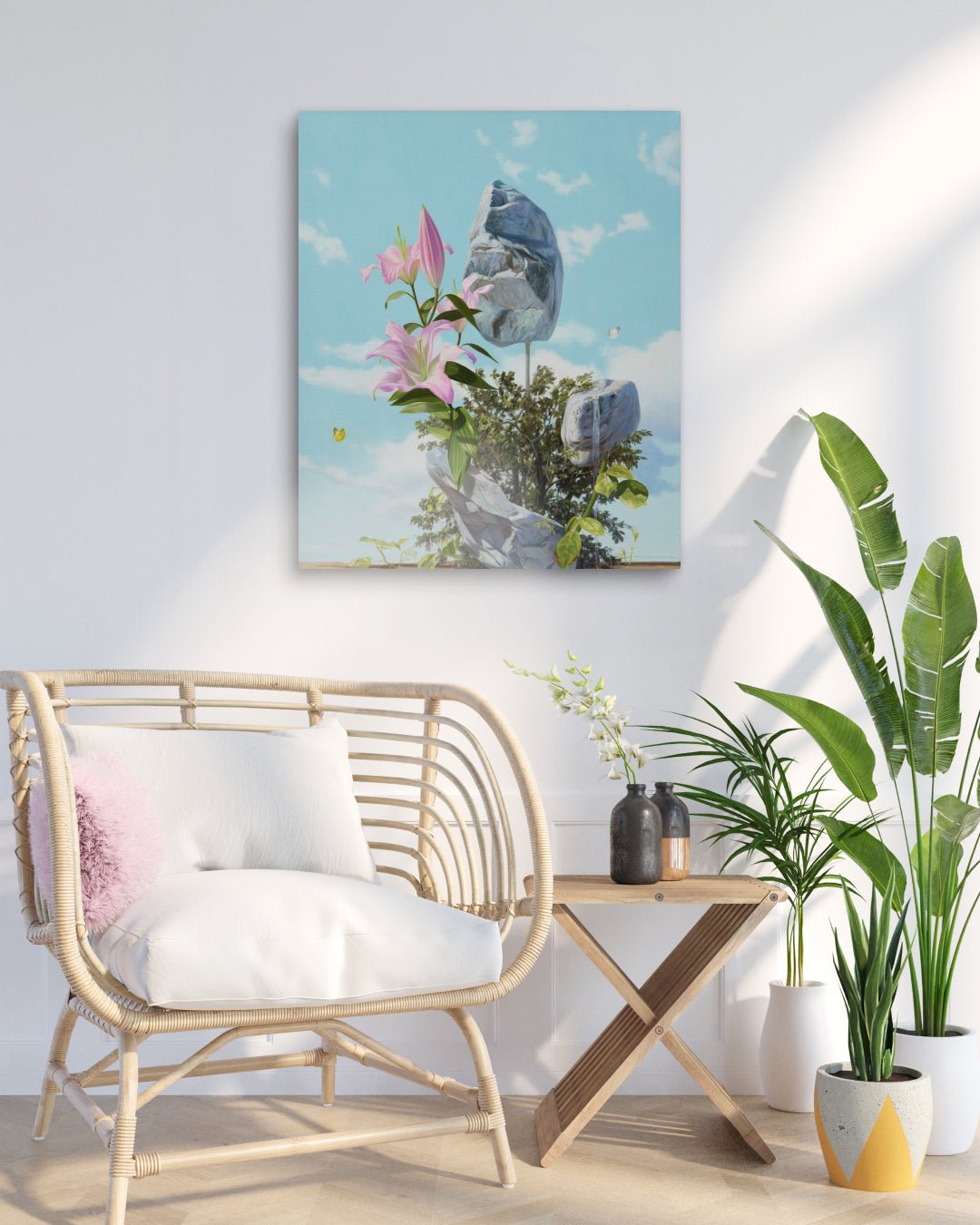 korean art, Confession I - DOKHBI ARTWORKS Painting PARK JUNG YONG ARTWORKS dokkaebi dokebi k - art Confession I by PARK JUNG YONG displayed in modern living room, original Korean painting 2024 DOKHBI