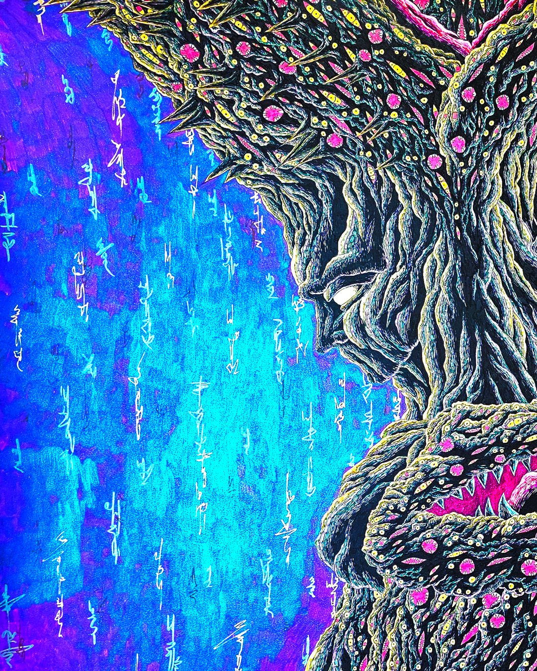 CRU FINAL surface detail - pen on paper by Kang Hoon, Korean fine art 2025