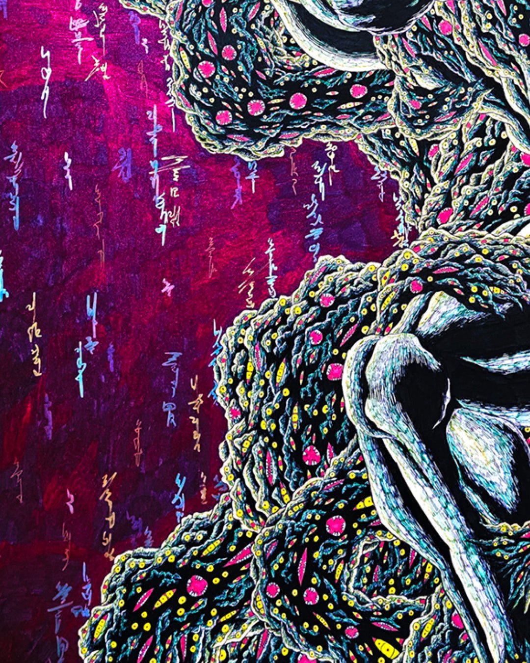 CRU FINAL II surface detail - pen on paper by Kang Hoon, Korean fine art 2025