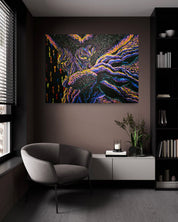 Korean contemporary painting CRU FINAL IV by Kang Hoon, interior wall art decor