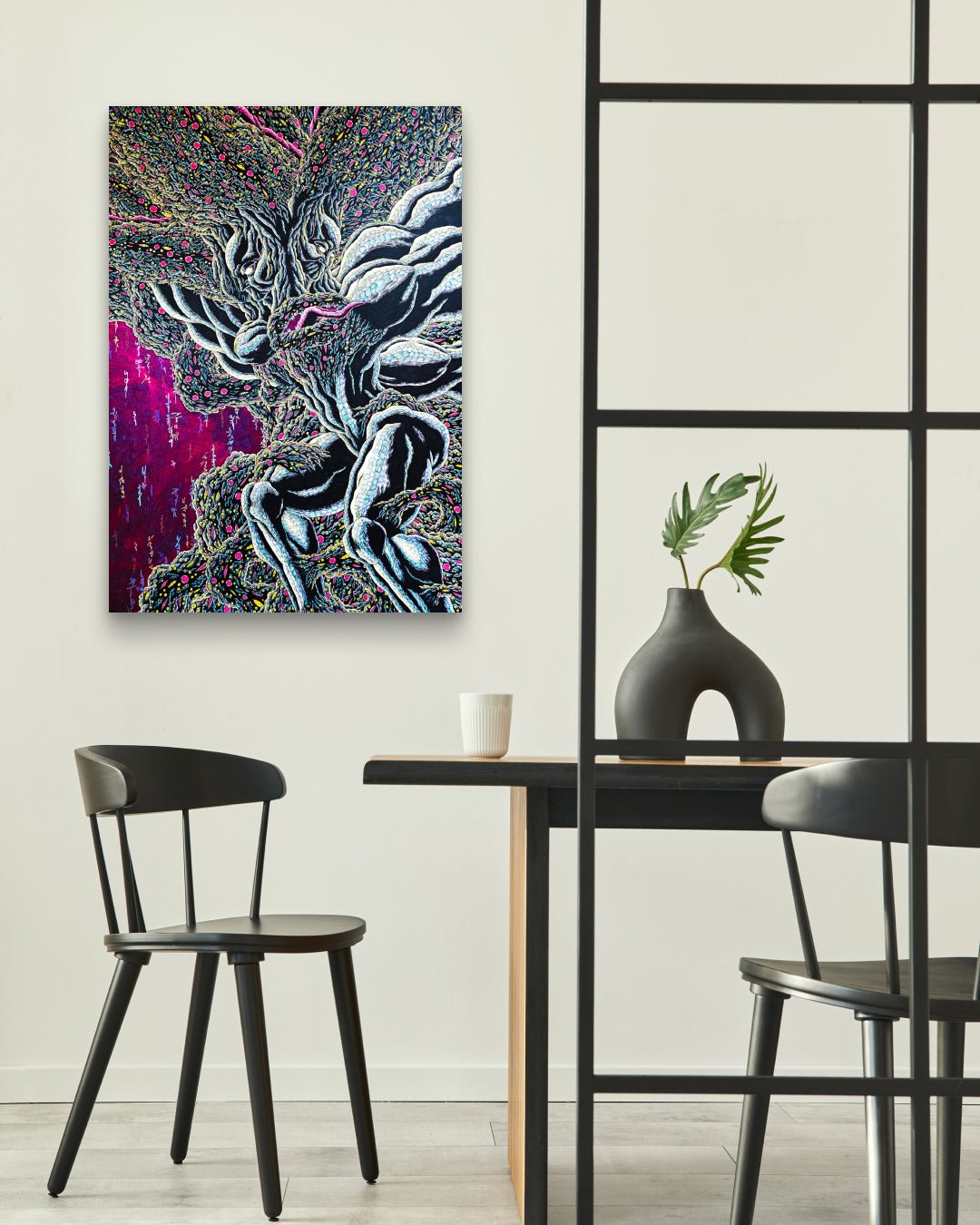 Korean contemporary pen drawing CRU FINAL II by Kang Hoon, interior wall art decor