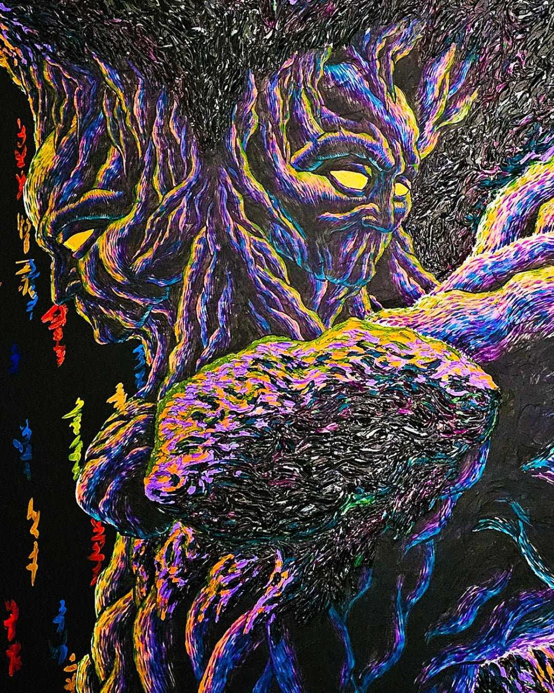 CRU FINAL IV close-up detail, brushwork texture by Korean artist Kang Hoon