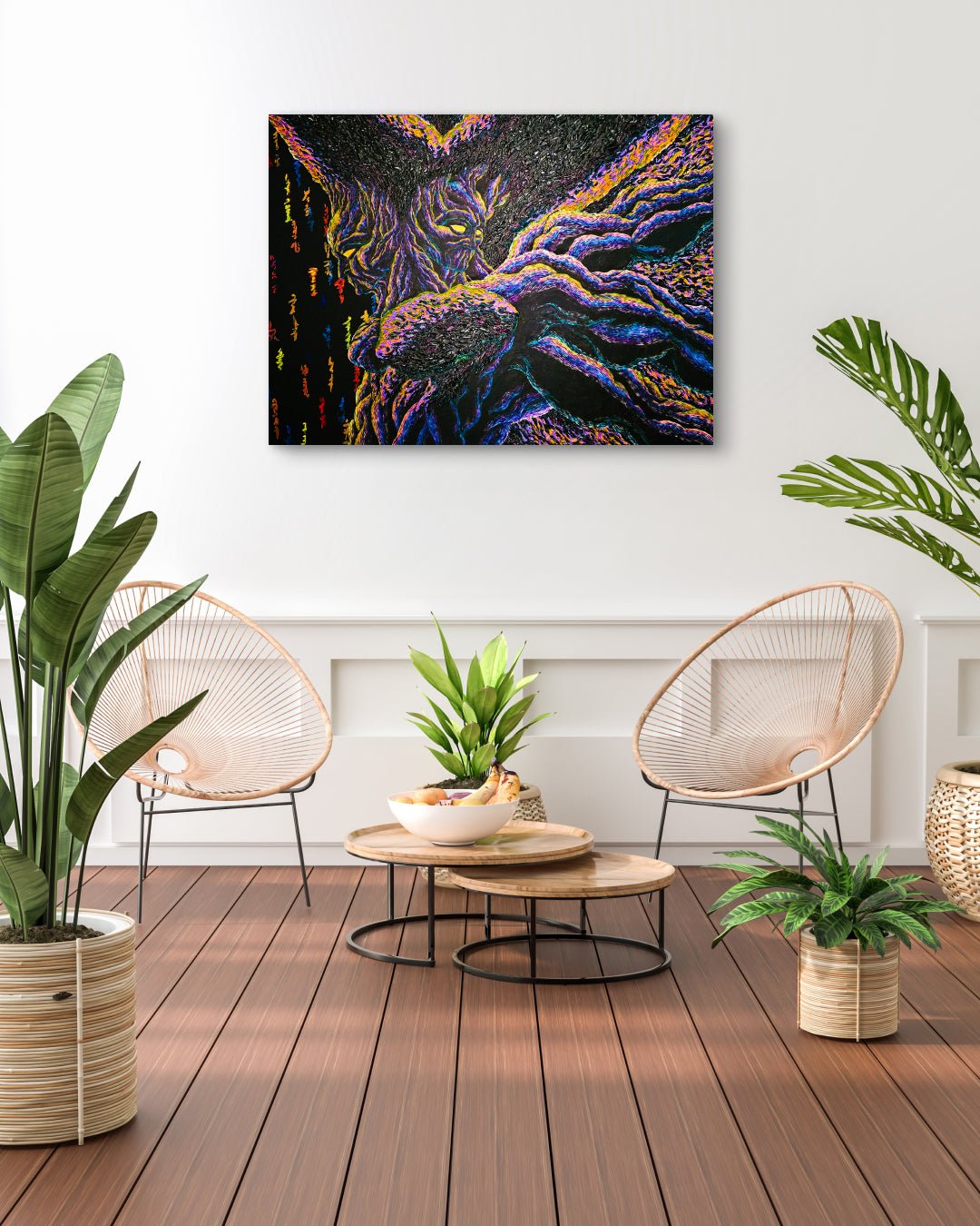 CRU FINAL IV by Kang Hoon displayed in modern living room, original Korean painting 2024