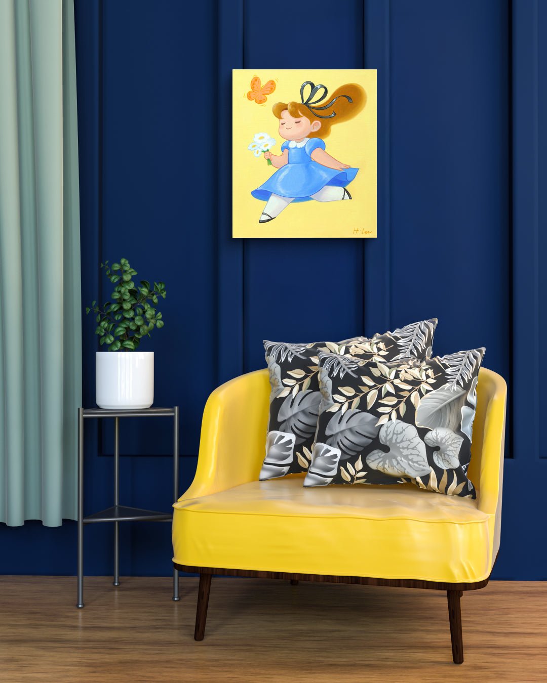 korean art, Daisy lover - DOKHBI $1000 ARTWORKS Hyoji Lee ARTWORKS dokkaebi dokebi k-art #original_value# DOKHBI