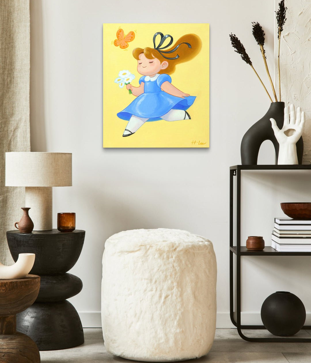 korean art, Daisy lover - DOKHBI $1000 ARTWORKS Hyoji Lee ARTWORKS dokkaebi dokebi k-art #original_value# DOKHBI