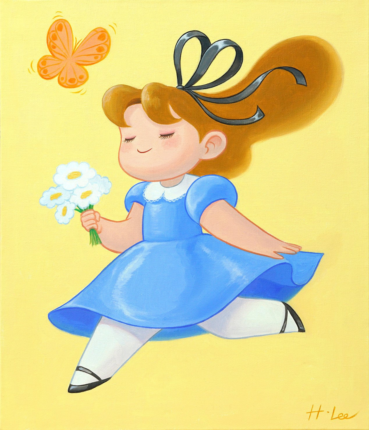 korean art, Daisy lover - DOKHBI $1000 ARTWORKS Hyoji Lee ARTWORKS dokkaebi dokebi k-art #original_value# DOKHBI