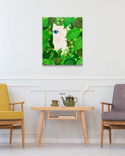 Dansang Cat_Forest, breath, rest size reference 72.7x60.6cm - original Korean painting by Han Hae-suk