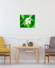 Dansang Cat_Morning Dew size reference 53x45.5cm - original Korean painting by Han Hae-suk