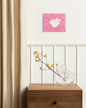 Korean contemporary painting Dansang Cat_The beginning of love by Han Hae-suk, interior wall art decor