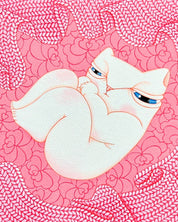 Dansang Cat_The beginning of love surface detail - Acrylic on Canvas by Han Hae-suk, Korean fine art 2025