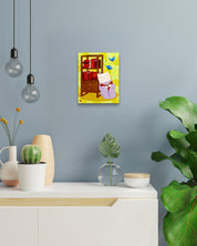 Korean contemporary painting Dansang Cat_Together by Han Hae-suk, interior wall art decor