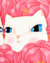 Dansang Cat_You and I surface detail - Acrylic on Canvas by Han Hae-suk, Korean fine art 2025