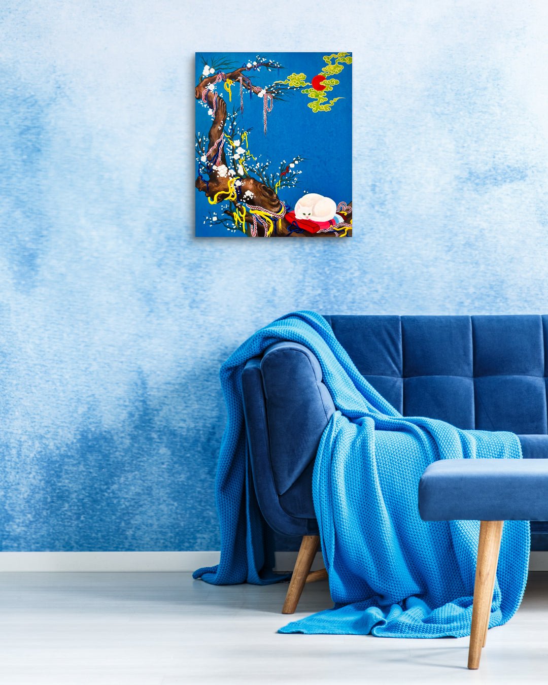 Destiny 2 by Hwui yeon Lee displayed in modern living room, original Korean traditional painting 2024