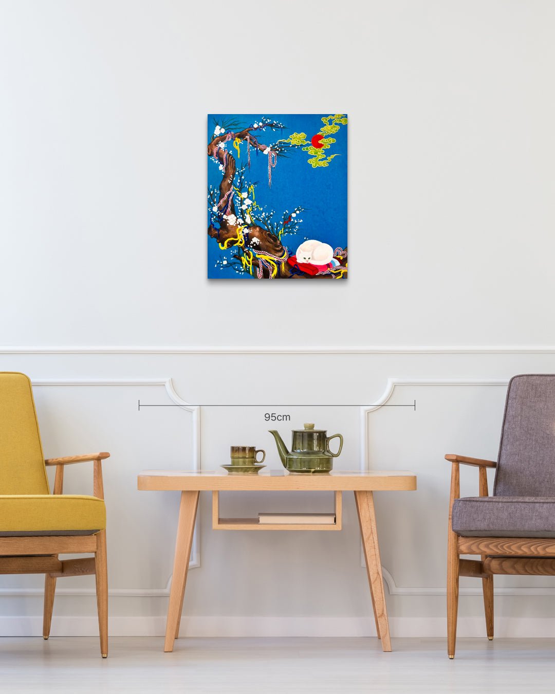 Destiny 2 size reference 53x45.5cm - original Korean Bunchae painting by Hwui yeon Lee