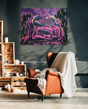 DR oud by Kang Hoon displayed in modern living room, original Korean painting 2024
