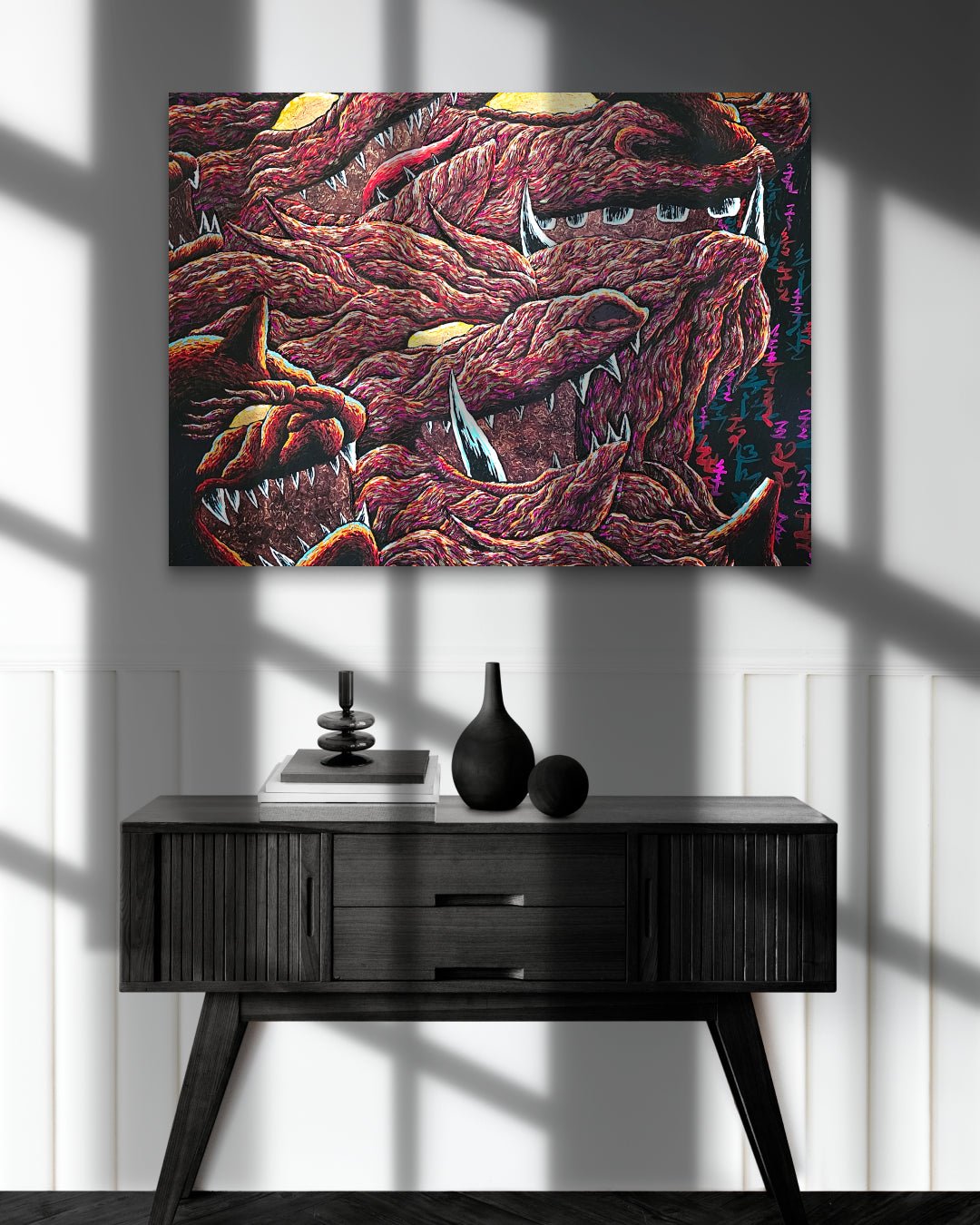 DR oud_KANGHOON by Kang Hoon displayed in modern living room, original Korean painting 2023