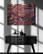 DR oud_KANGHOON by Kang Hoon displayed in modern living room, original Korean painting 2023