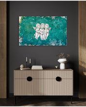 korean art, Each - DOKHBI ARTWORKS Feeldog Painting ARTWORKS dokkaebi dokebi k - art Each by Feeldog displayed in modern living room, original Korean painting 2025 DOKHBI
