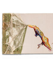 Essence Unveiled II close-up detail, silk thread embroidery texture by Korean artist Ji Young Kim