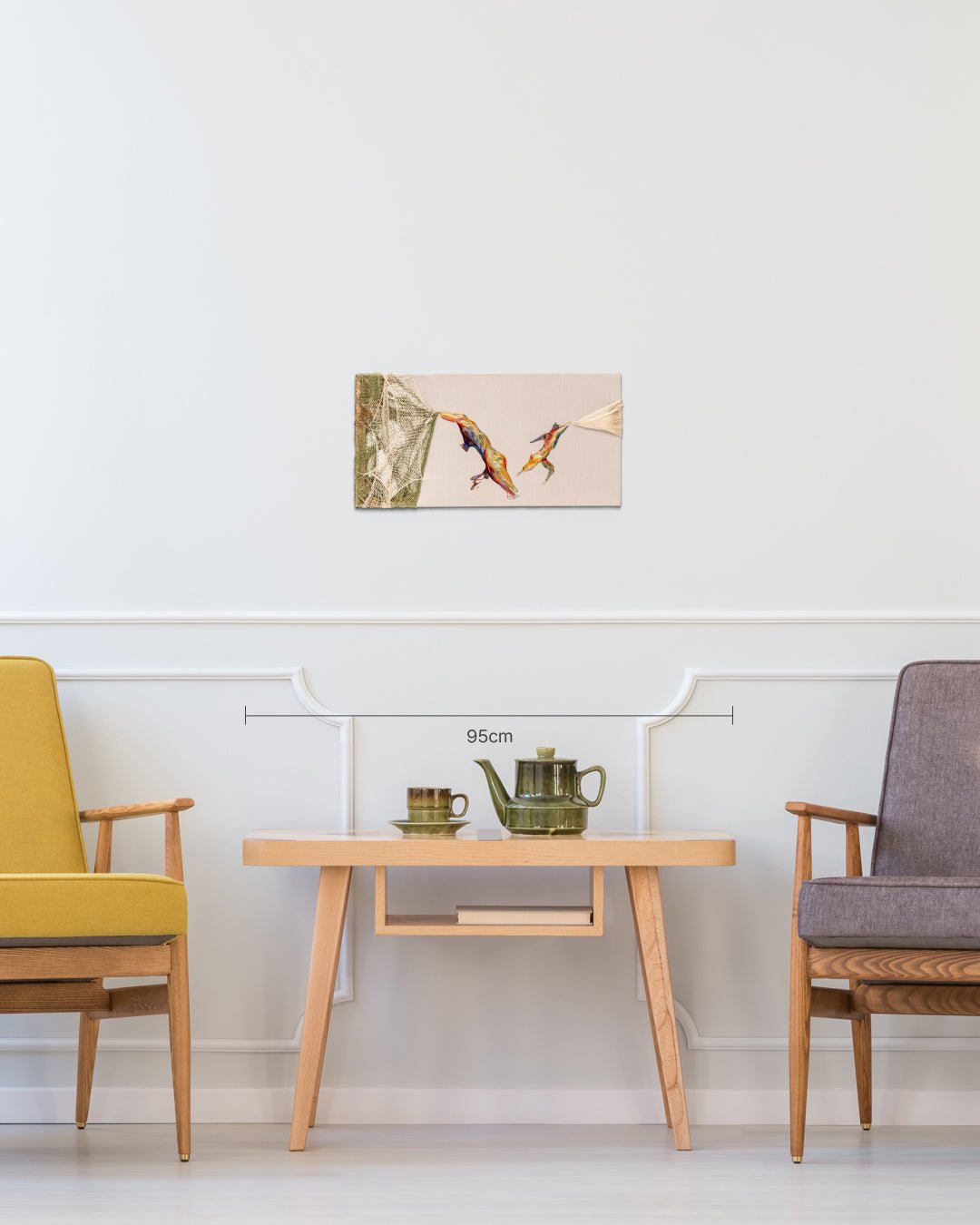 Essence Unveiled II size reference 50x25cm - original Korean silk embroidery art by Ji Young Kim