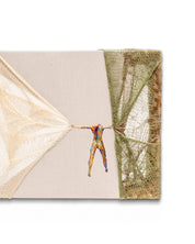 Essence Unveiled I surface detail - spandex silk thread embroidery by Ji Young Kim, Korean fiber art 2023