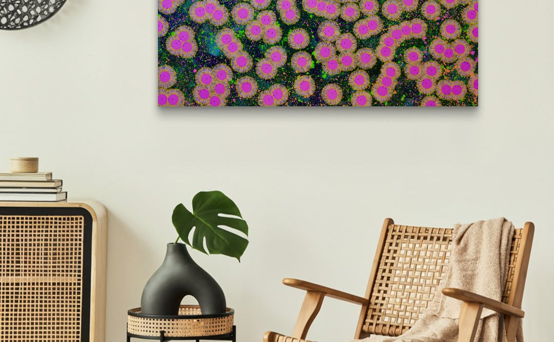 korean art, Eternal in the Moment - Time’s Beautiful Veil - DOKHBI ARTWORKS LILY Painting ARTWORKS dokkaebi dokebi k - art Eternal in the Moment - Time's Beautiful Veil by LILY displayed in modern living room, original Korean painting 2024 DOKHBI