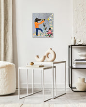 Feast by Anna Song displayed in modern living room, original Korean painting 2025