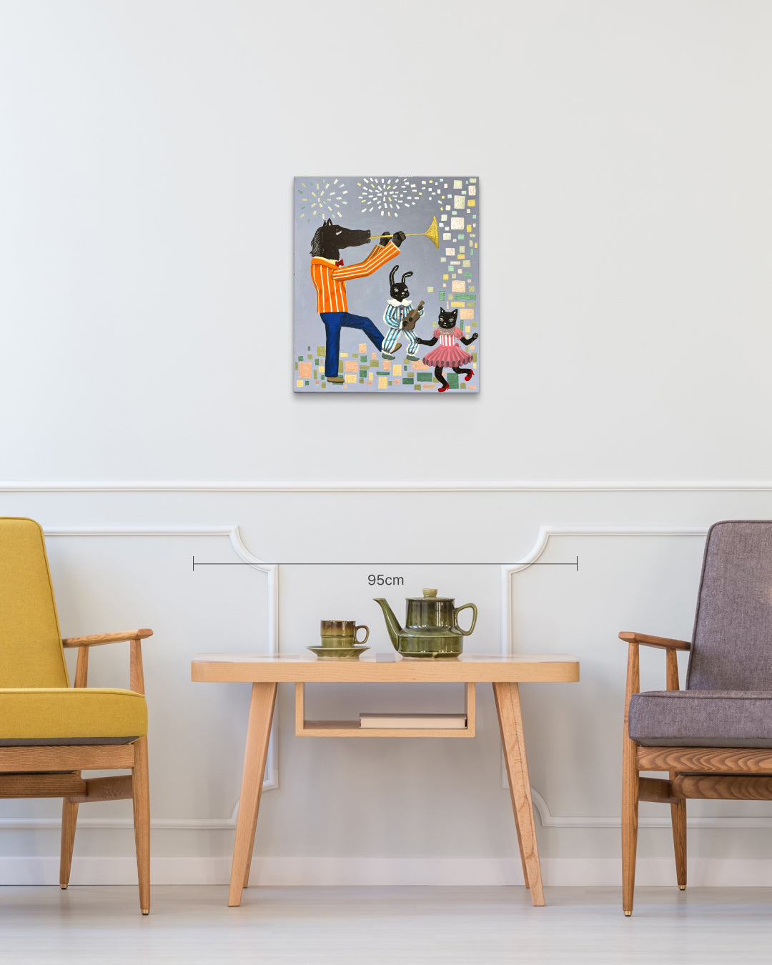 Feast size reference 53x45.5cm - original Korean painting by Anna Song