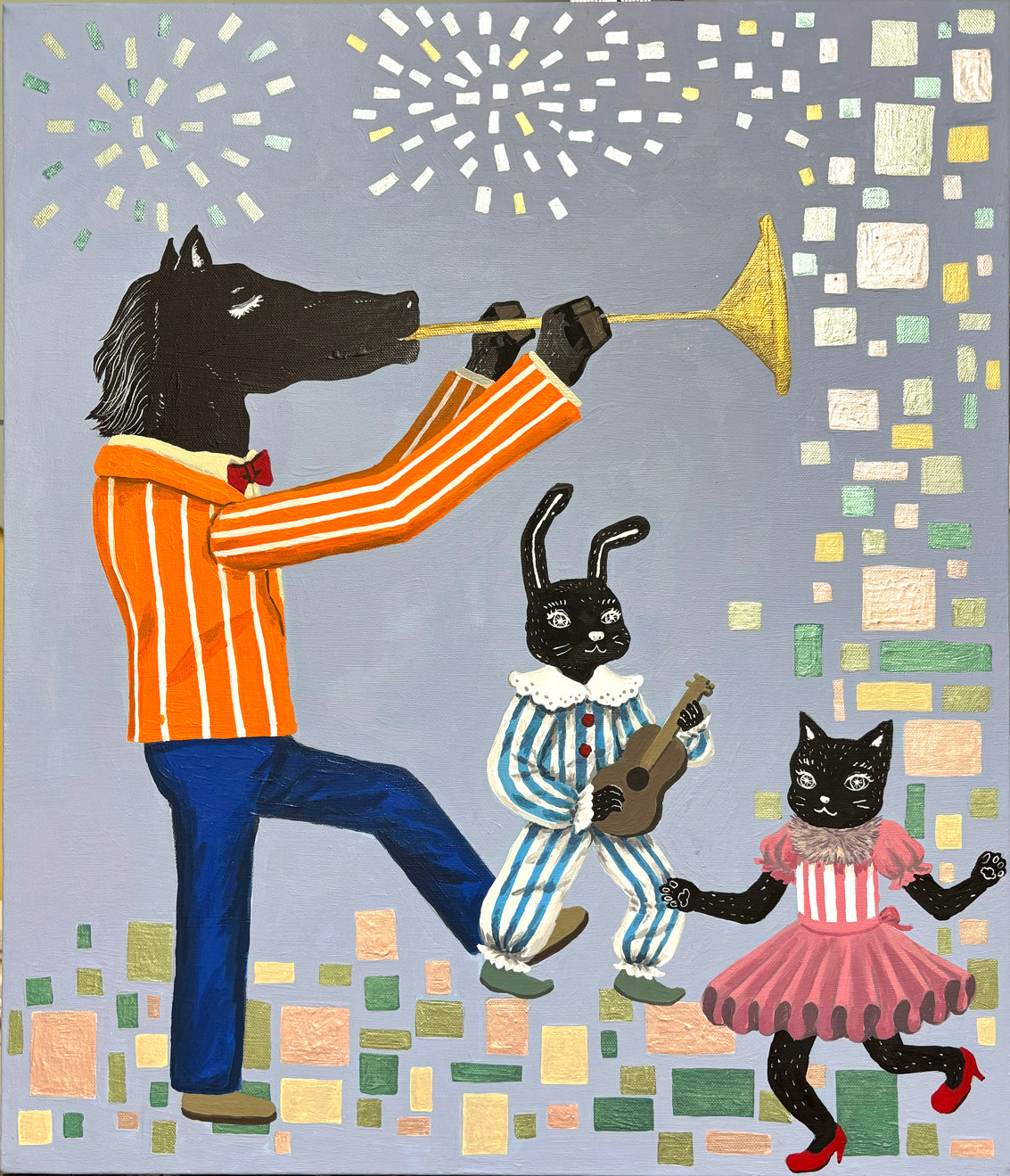 Feast - Acrylic on Canvas 53x45.5cm by Anna Song, Korean Contemporary Art 2025