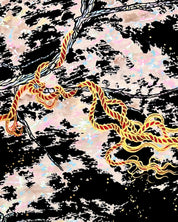 Flow surface detail - Bunchae on Jangji by Hwui yeon Lee, Korean fine art 2025