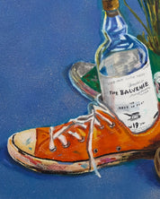 korean art, Flower and Whiskey - DOKHBI ARTWORKS Feeldog Painting ARTWORKS dokkaebi dokebi k - art Flower and Whiskey surface detail - Acrylic on Canvas by Feeldog, Korean fine art 2025 DOKHBI