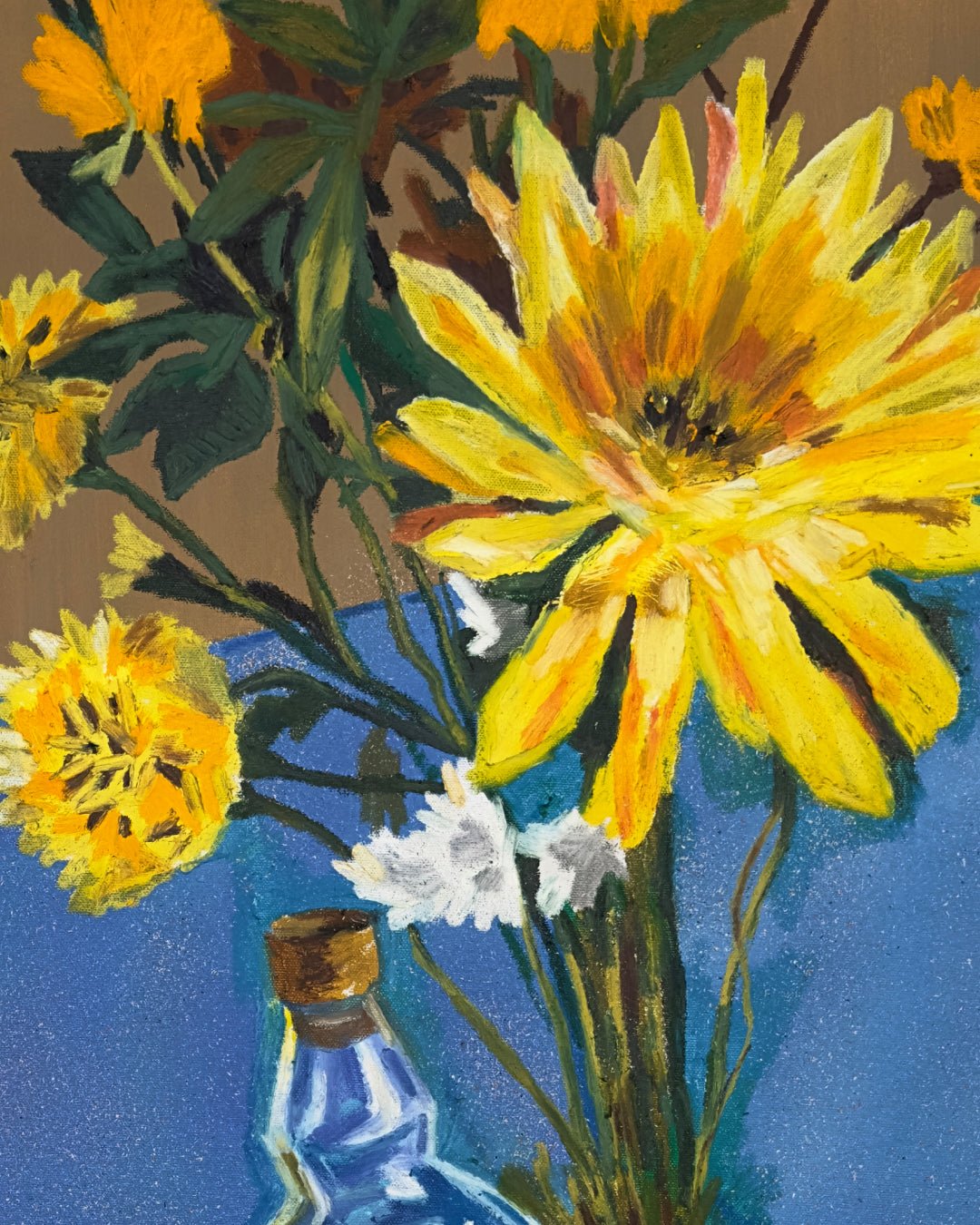 korean art, Flower and Whiskey - DOKHBI ARTWORKS Feeldog Painting ARTWORKS dokkaebi dokebi k - art Flower and Whiskey close - up detail, brushwork texture by Korean artist Feeldog DOKHBI