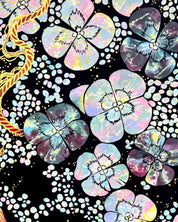 Fortune surface detail - Bunchae on Jangji by Hwui yeon Lee, Korean fine art 2025