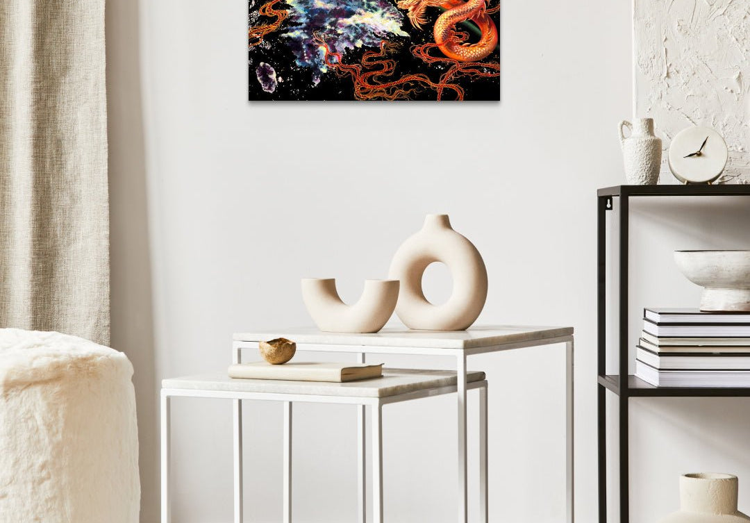 Fortune by Hwui yeon Lee displayed in modern living room, original Korean traditional painting 2025