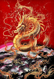 Fortune - Bunchae on Jangji 65.1x45.5cm by Hwui yeon Lee, Korean Contemporary Art 2025
