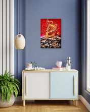 Fortune by Hwui yeon Lee displayed in modern living room, original Korean traditional painting 2025